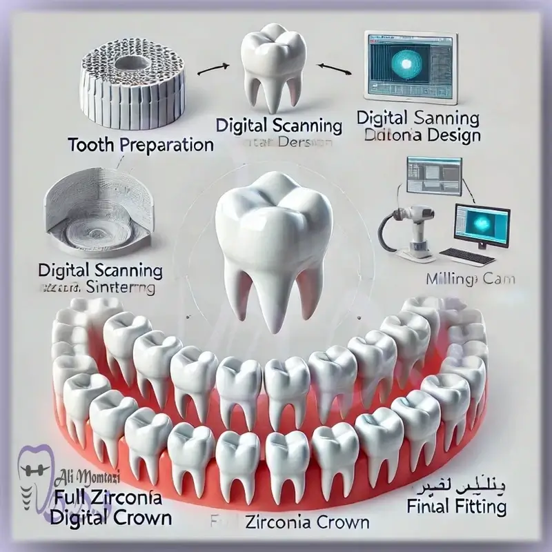 مراحل ساخت روکش تمام زیرکونیا دیجیتال